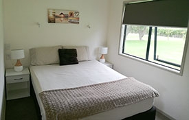 main bedroom has a queen size bed